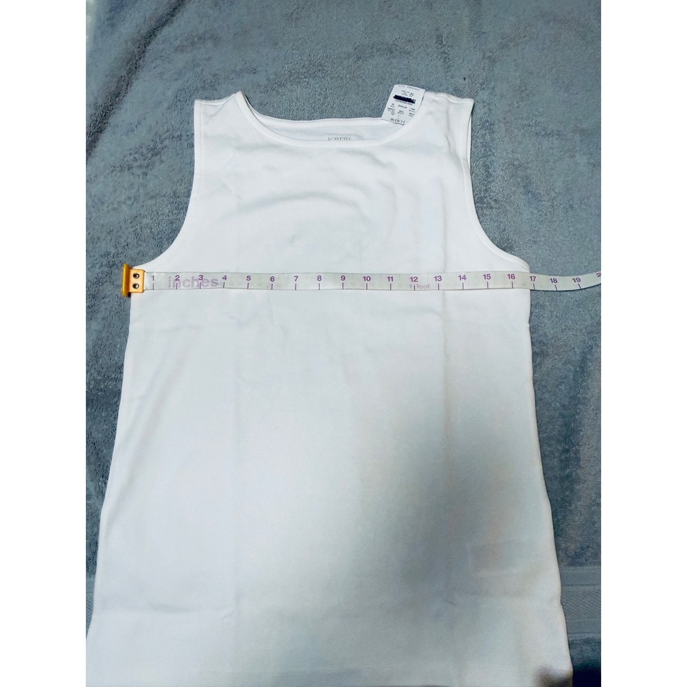NWT J.Crew Size Medium Essential shell tank top White 100% Cotton Loose Fit - Picture 6 of 9
